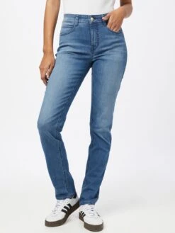 MAC Jeans Slimfit Jeans Angela Dames Blauw -Mac 004fd3766f1811871021b5ba11f83bba