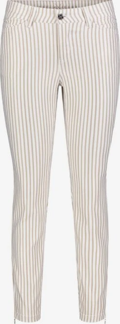 MAC Pantalons Slimfit Broek Dames Lichtbeige