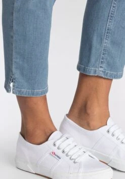 MAC Jeans Slimfit Jeans MELANIE Dames Blauw -Mac 619606747a0c0a6667153131ef076969