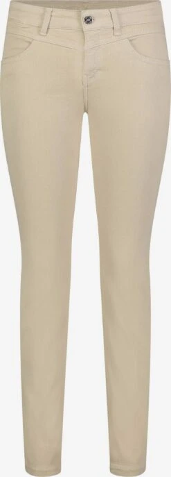 MAC Pantalons Slimfit Broek Dames Beige