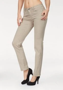 MAC Straight Regular Jeans DREAM Dames Donkerbeige -Mac 78d05e0159ffd791b8f9884f503549c0