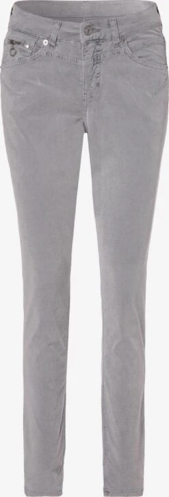 MAC Pantalons Slimfit Broek Rich Dames Lichtgrijs
