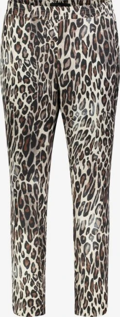 MAC Pantalons Regular Broek Dames Crème / Bruin